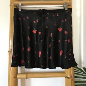 90’s Vintage Betsey Johnson Black Satin Mini Skirt